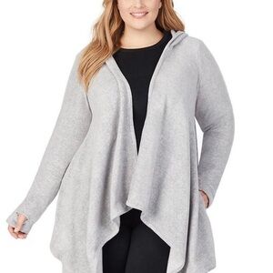 Cuddle Duds Plus Size Fleecewear Stretch Hooded Wrap 1X/2X